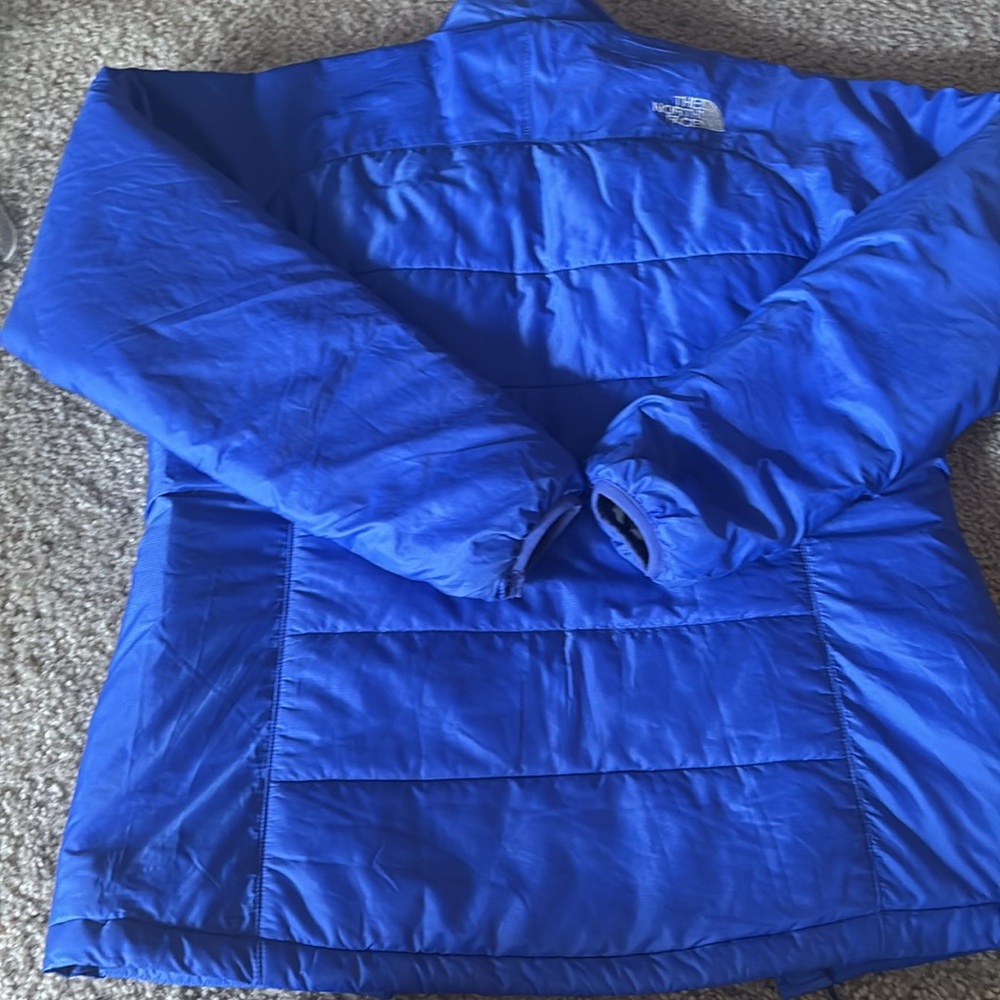 THE NORTH FACE Bright Blue Mock Neck Quilted Puffer Jacket S/P - Picture 8 of 13